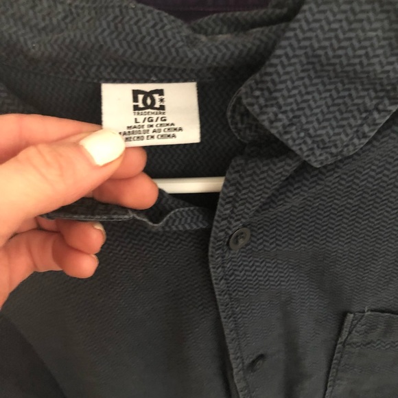 DC Navy Long Sleeve Button Down for men - Picture 3 of 4